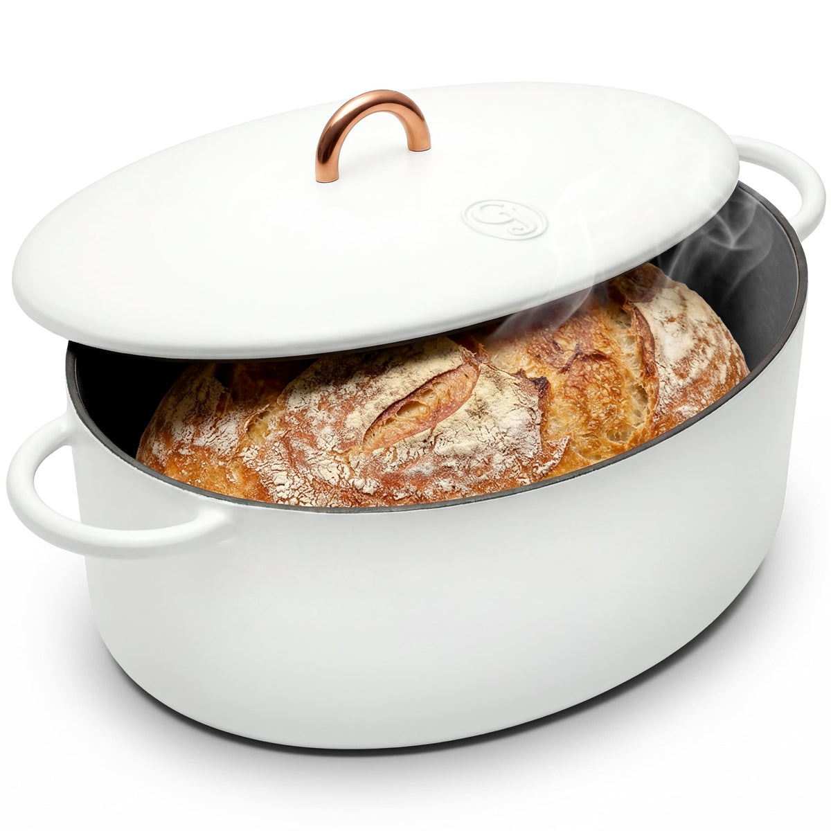 Great Jones 6.75 Quart Enameled Cast Iron Dutch Oven Pot w/Lid (Taffy)