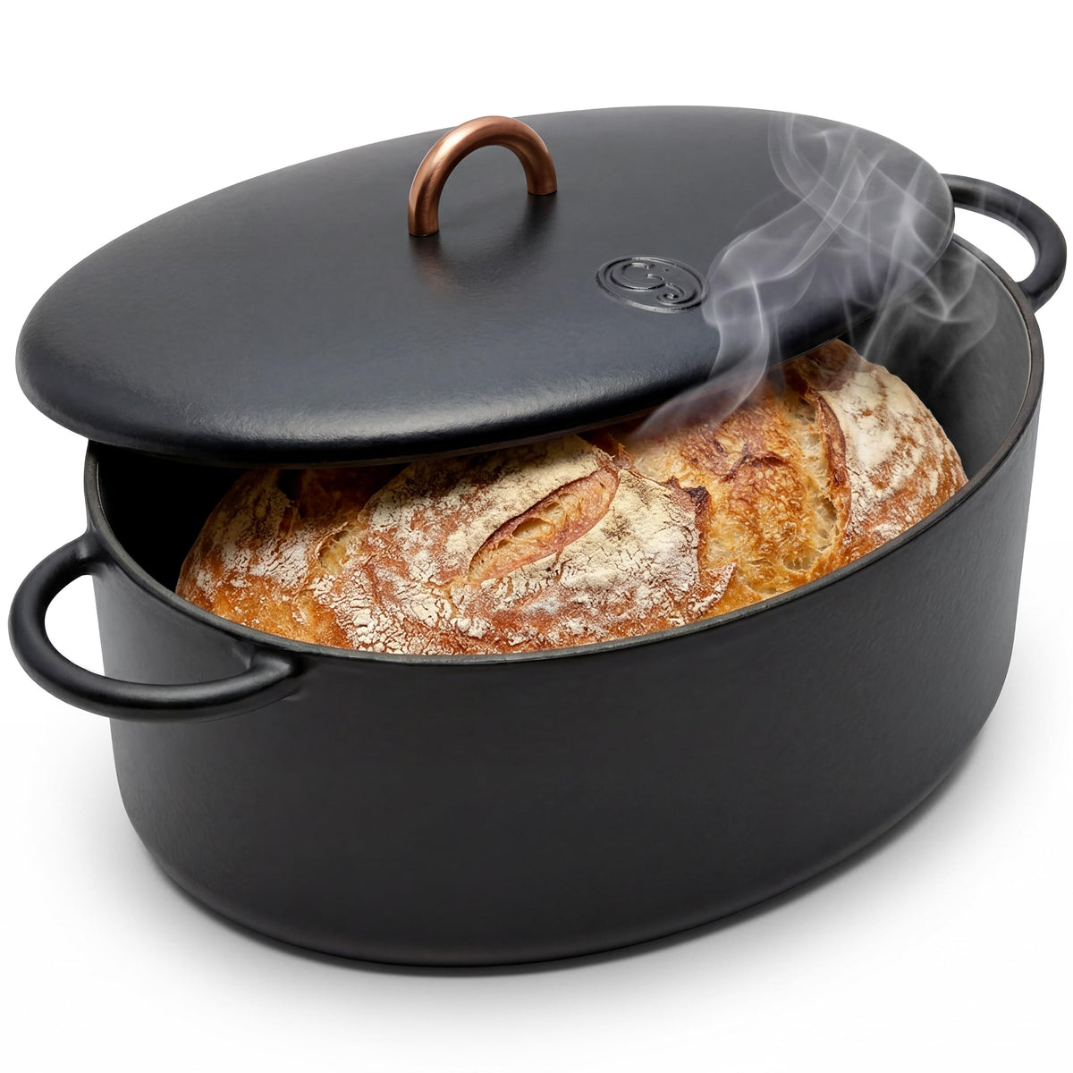 Great Jones 6.75 Quart Enameled Cast Iron Dutch Oven Pot w/Lid (Taffy)