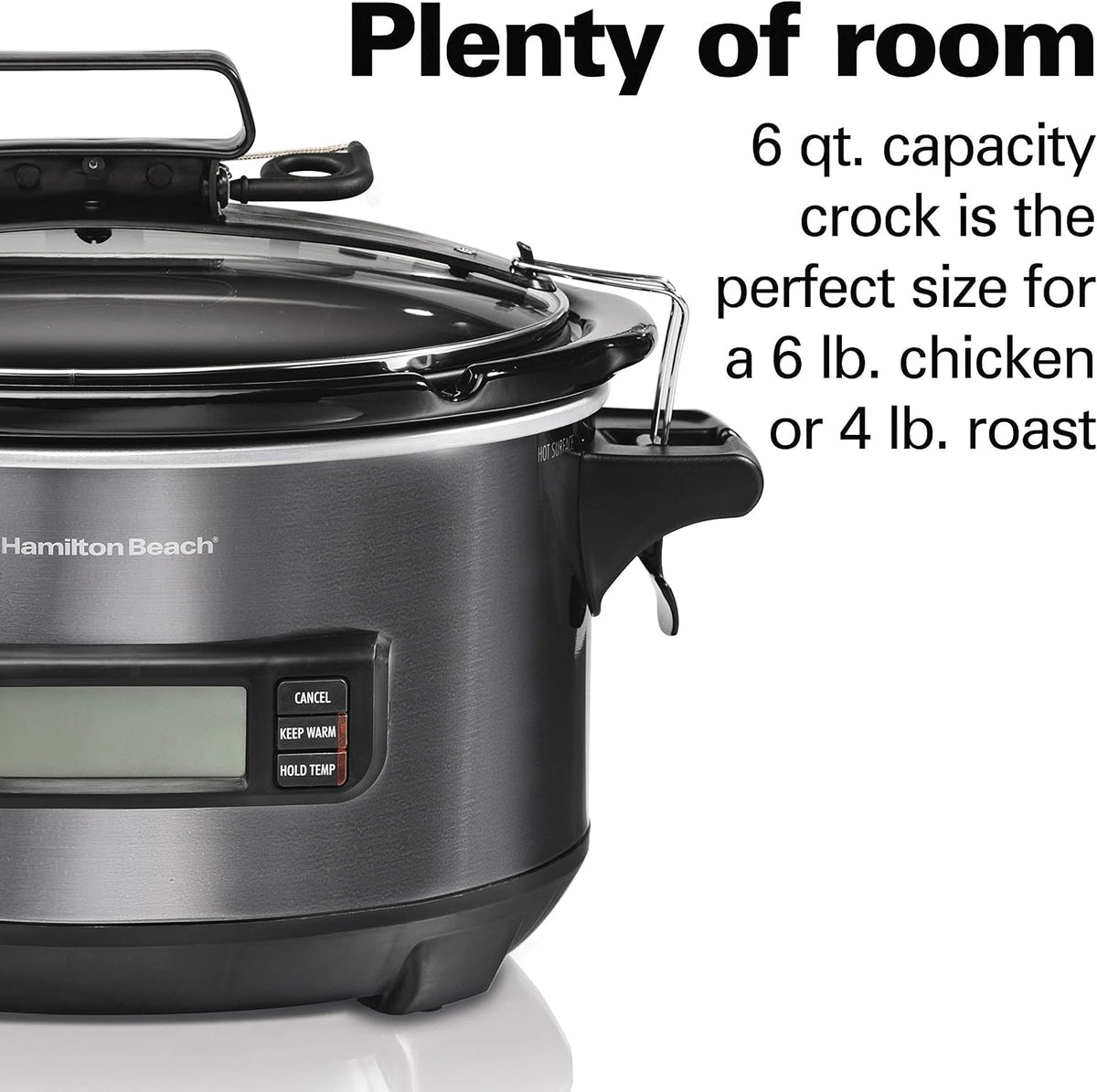 Hamilton Beach Portable 6 Quart Set & Forget Programmable Slow Cooker