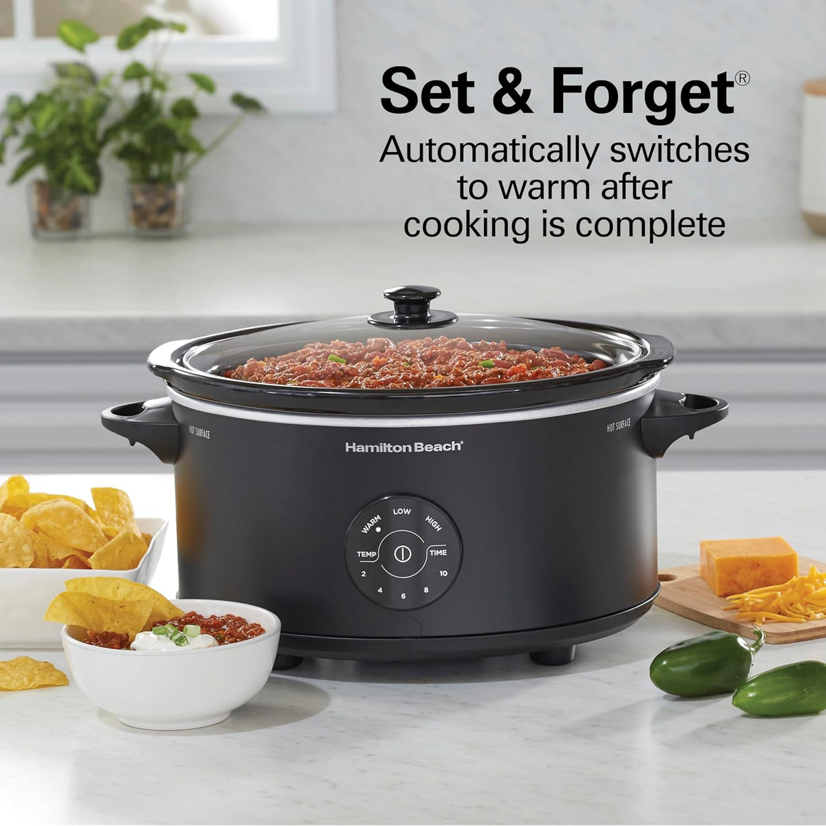 Hamilton Beach 7 Quart Set & Forget Portable Programmable Slow Cooker