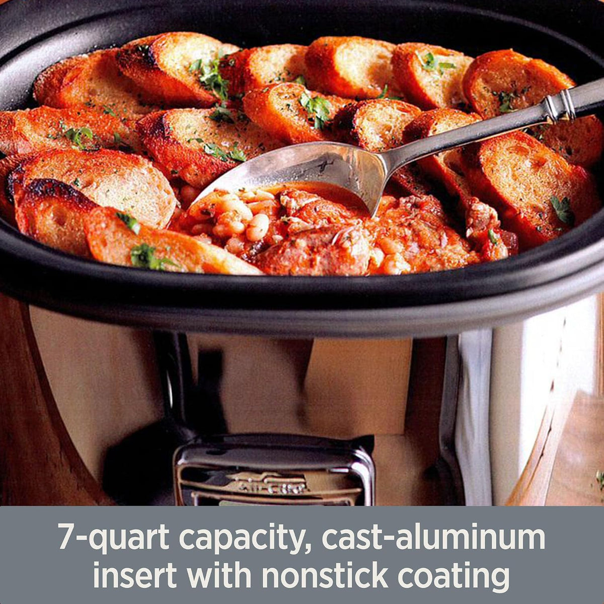 All-Clad Stainless Steel Electric Slow Cooker 7-Quart, Programmable LCD Timer, Aluminum Insert, Slow Cookers, Small Kitchen Appliances, Silver