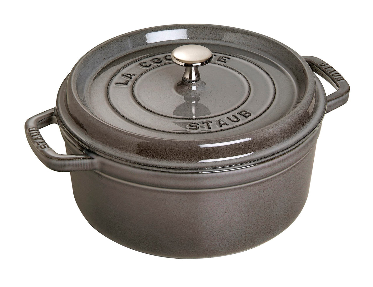 STAUB Cast Iron Round Cocotte, Dutch Oven, 2.75-quart, serves 2-3, Made in France, Cherry