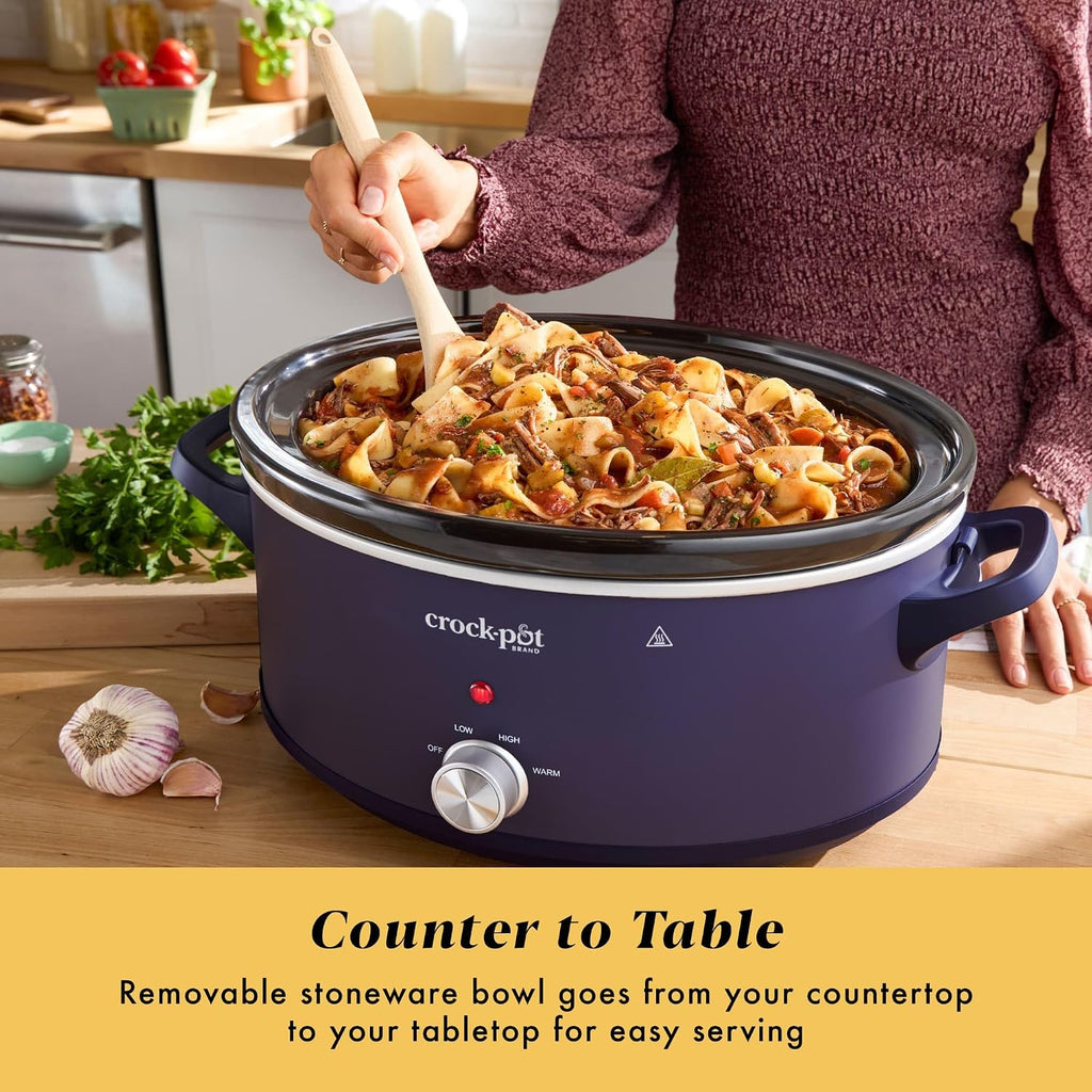 Crock-Pot 10QT Manual CNC Slow Cooker, Purple Basil