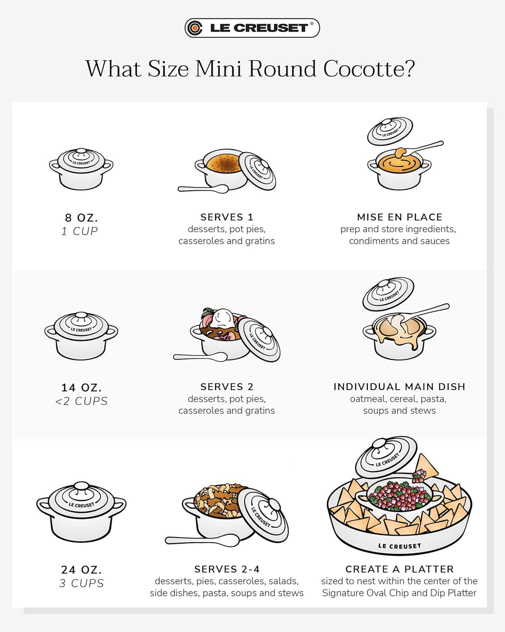 Le Creuset Stoneware Mini Round Cocotte, 8 oz., Flame