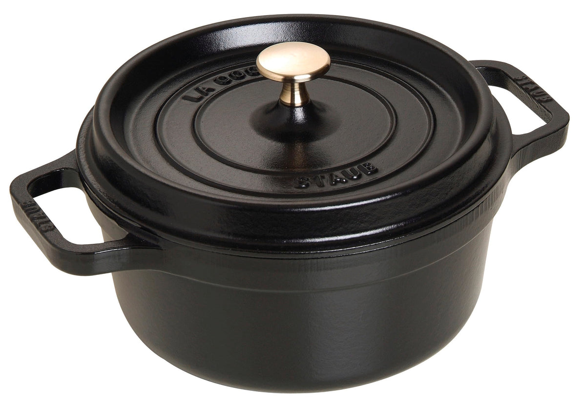 STAUB Cast Iron Round Cocotte, Dutch Oven, 2.75-quart, serves 2-3, Made in France, Cherry