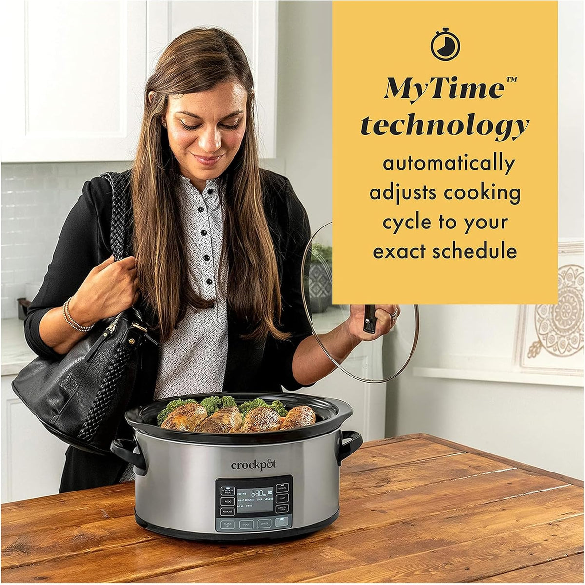 Crock-Pot MyTime Programmable Slow Cooker, Stainless Steel, 6 Quart Oval