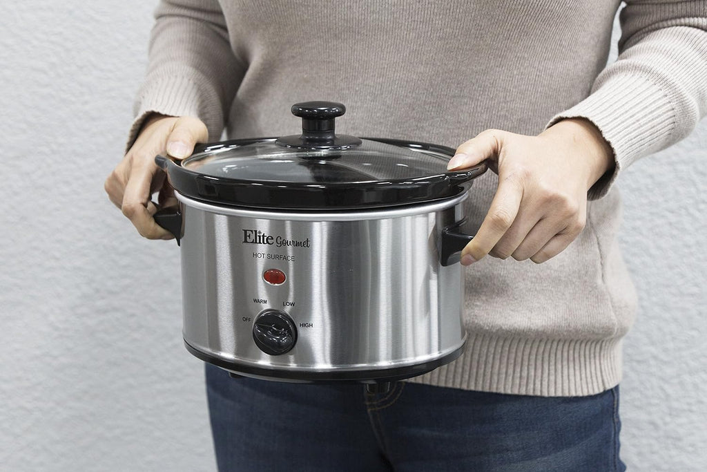 Maxi-Matic MST-275XS Electric Oval Slow Cooker, 2 Qt, Stainless Steel