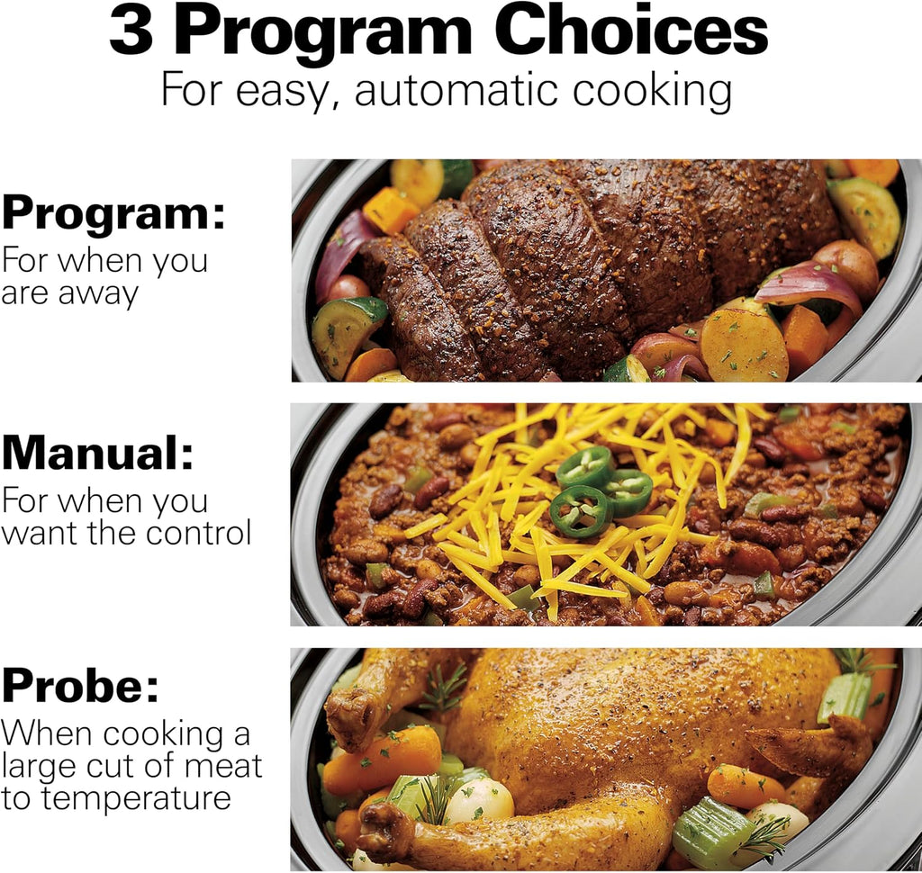 Hamilton Beach Portable 6 Quart Set & Forget Programmable Slow Cooker