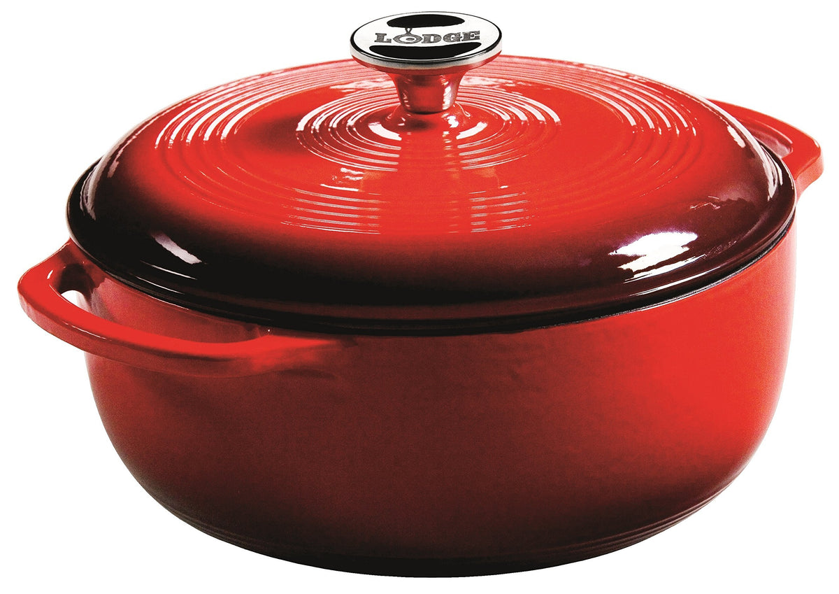 Lodge Essential Enamel Cast Iron Dutch Oven, 4.5 Quart, Caribbean Blue