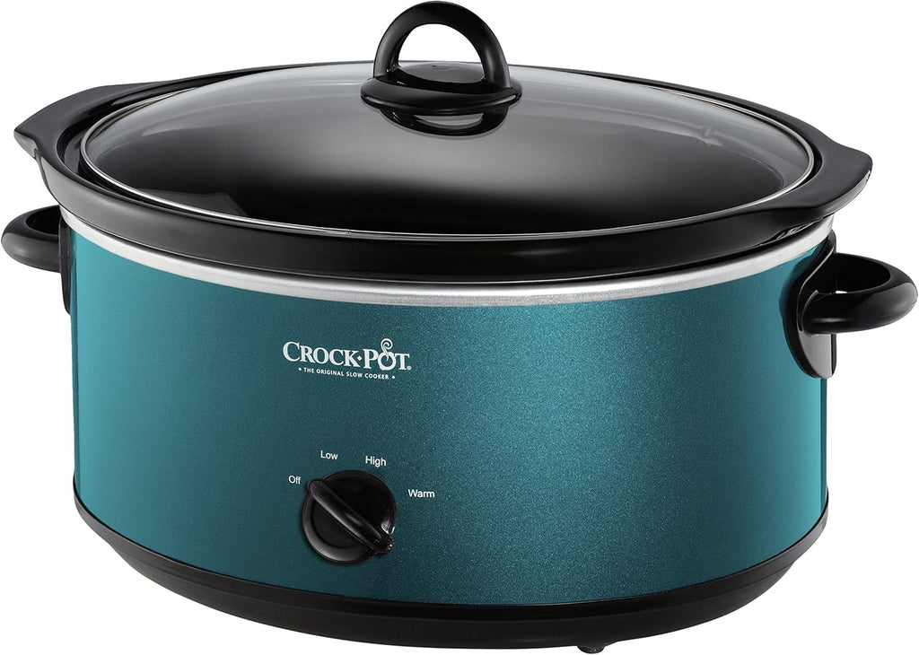 Crock-Pot 7-Quart Manual Slow Cooker, Family Size Serves 8+ People & Fits 6-lb Roast, Removable Stoneware with Warming Setting, Dishwasher Safe for Easy Cleanup, Charcoal