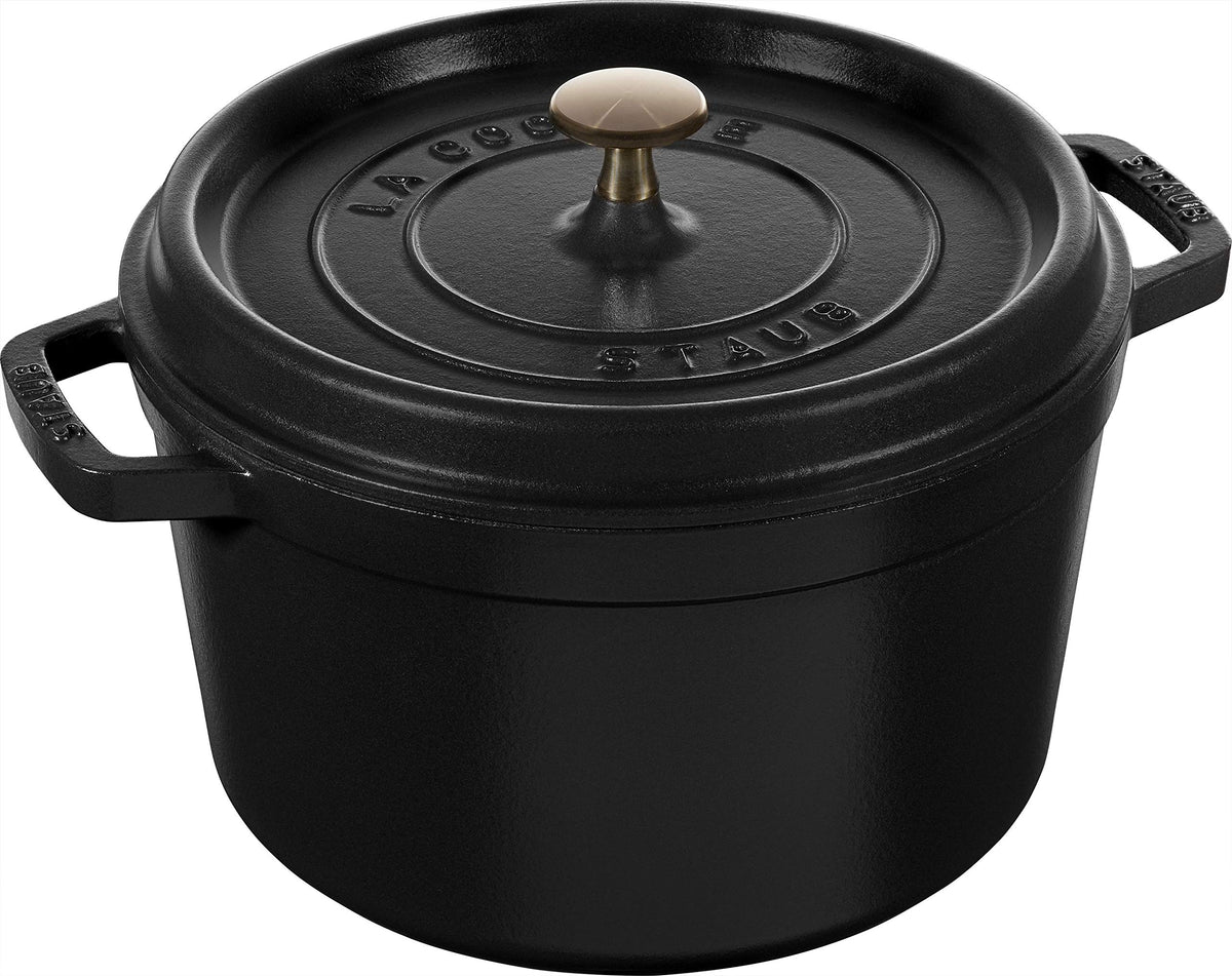 STAUB Cast Iron Dutch Oven 4-qt Round Cocotte, Made in France, Serves 3-4, White
