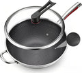 14-Inch Stainless Steel Wok Pan with Glass Lid, Tri-Ply Nonstick Wok