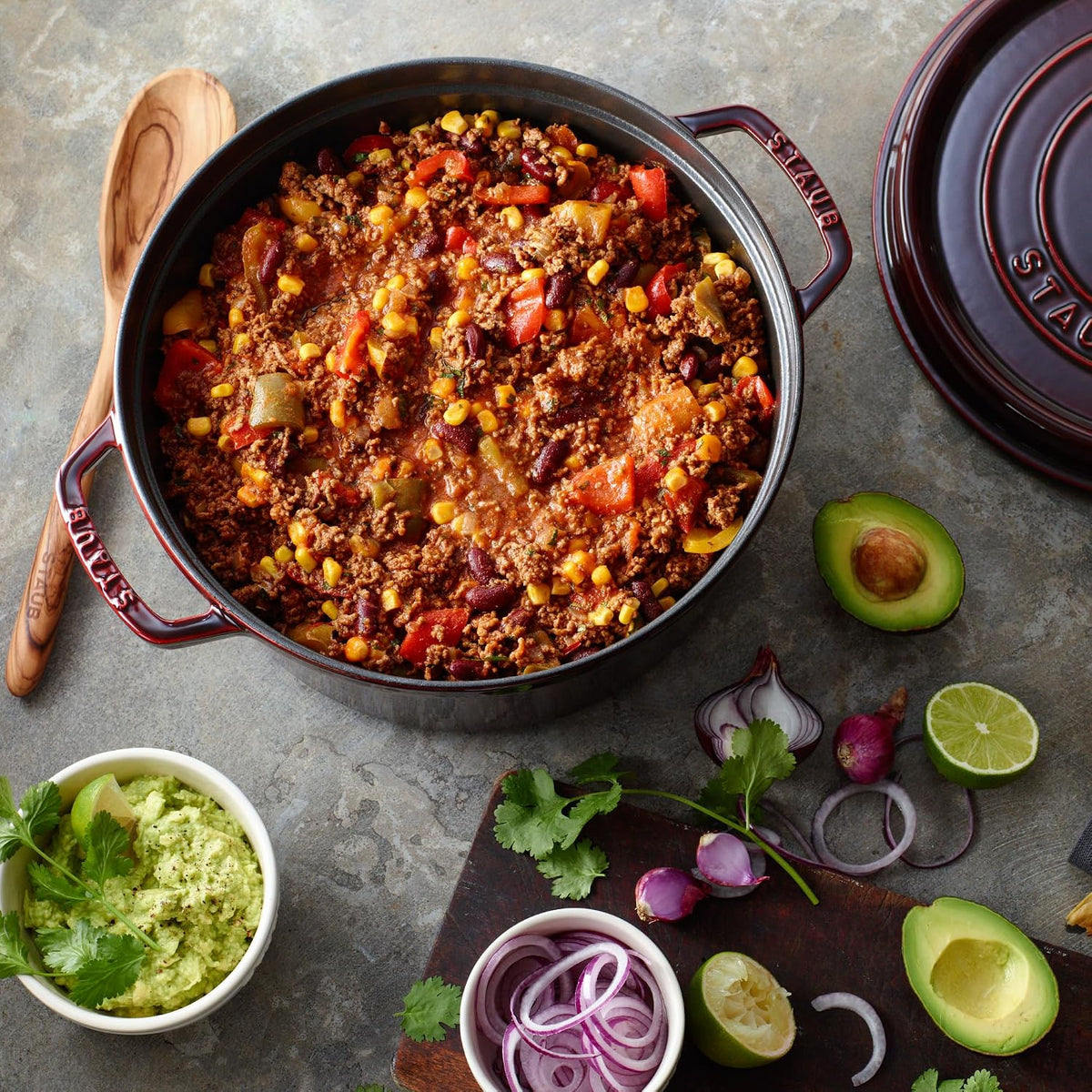 Staub Cast Iron 7-qt Round Cocotte - Grenadine, Made in France