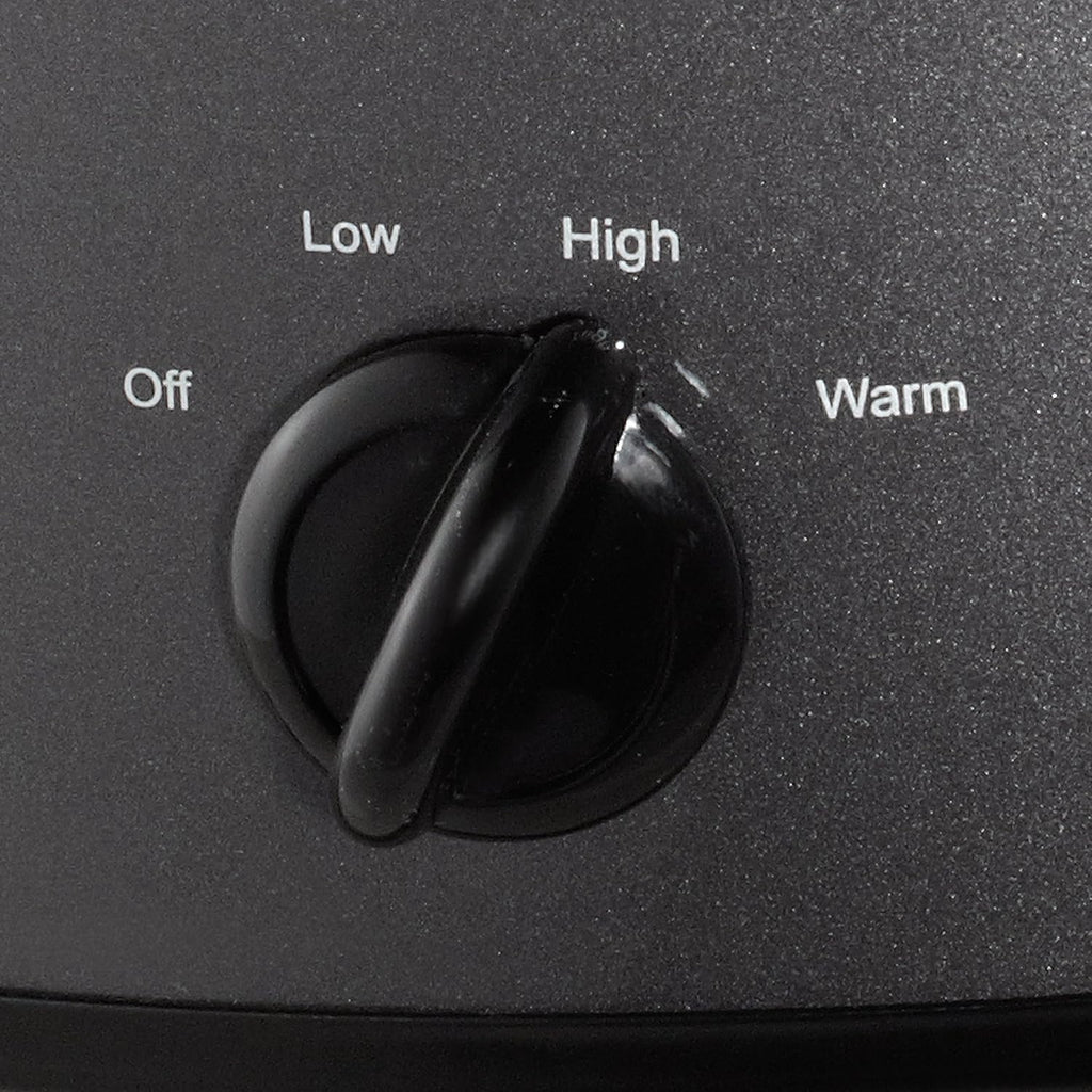 Crock-Pot 7-Quart Manual Slow Cooker, Family Size Serves 8+ People & Fits 6-lb Roast, Removable Stoneware with Warming Setting, Dishwasher Safe for Easy Cleanup, Charcoal
